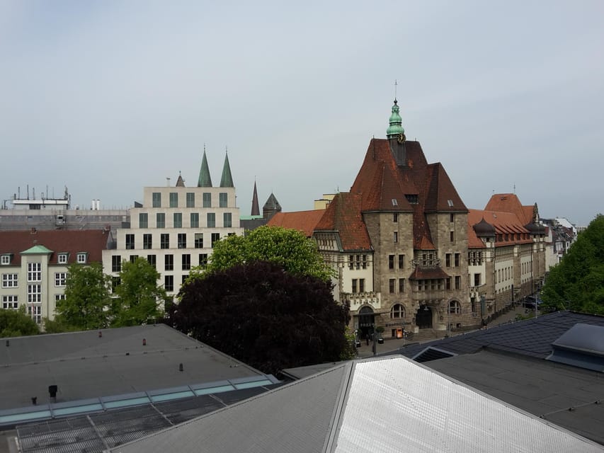 Above the rooftops of Bremen - The former Beluga building on the Teerhof