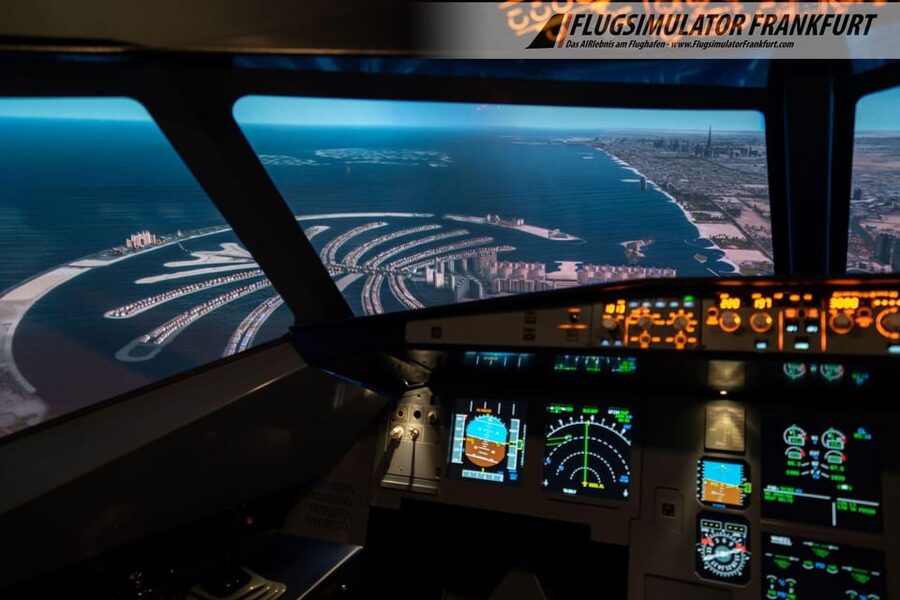 Airbus A320 flight simulator Frankfurt Airport - The possible bonus hour as copilot