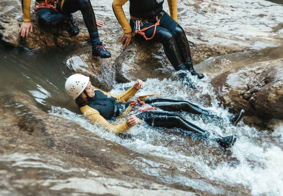 Allgäu: Starzlachklamm Canyoneering Adventure - The 18-meter slide saves the best finish