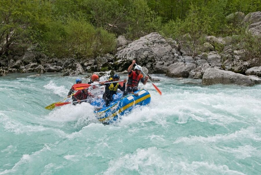 Bavaria: Action Whitewater Rafting Adventure - The four-meter jump into a natural pool