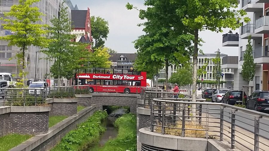 Dortmund: 24-Hour Hop-On Hop-Off Sightseeing Bus Ticket - Kreuzviertel and the route toward Dortmund Harbour