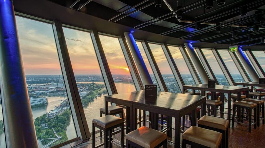 Düsseldorf: Rhine Tower Adult Entry - Sunset, night views, and the cafe