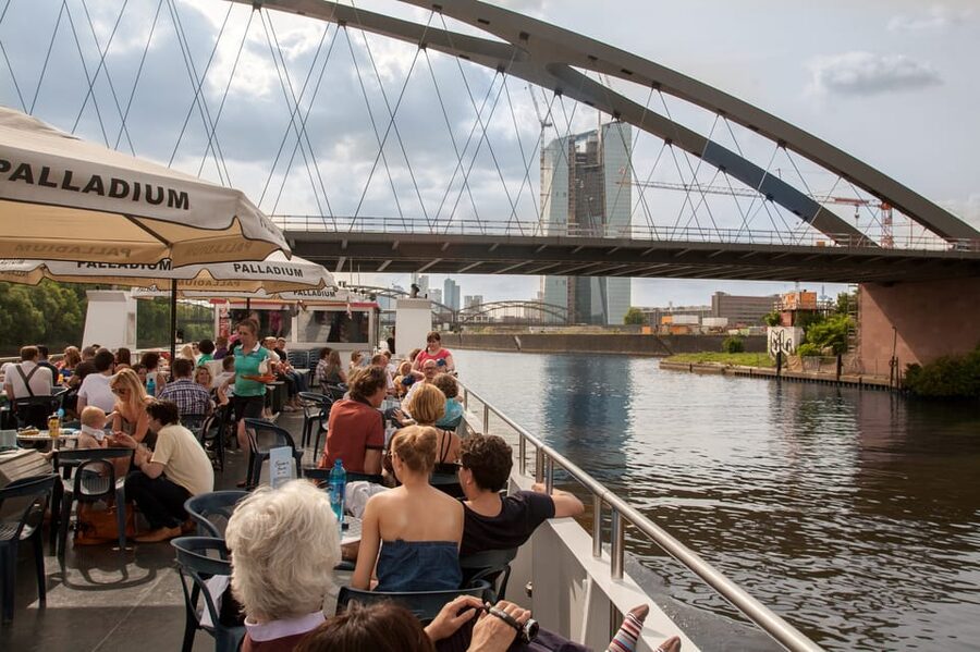Frankfurt: 1-Hour Panorama Boat Cruise on the river Main - The quieter stretches and industrial scenery