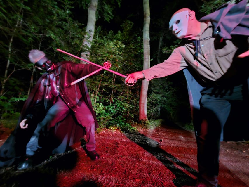 Frankfurt: Bad Homburg Scary Tour - The Eyes of Hell - Following the masked men into the curepark