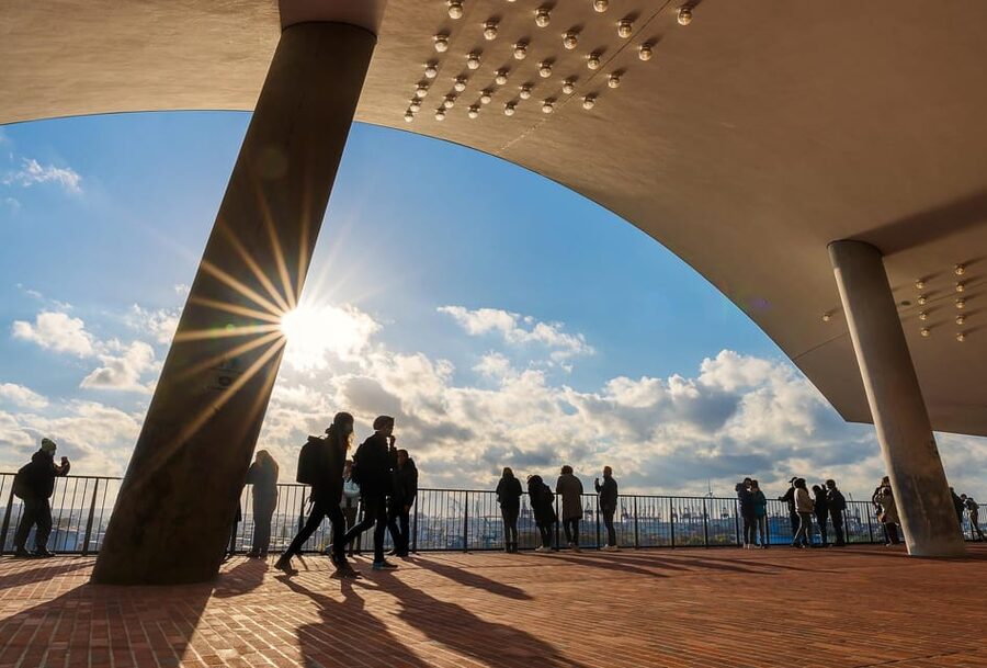 Hamburg: Elbphilharmonie Highlights and Plaza Guided Tour - Reaching the Plaza for Hamburg harbor views